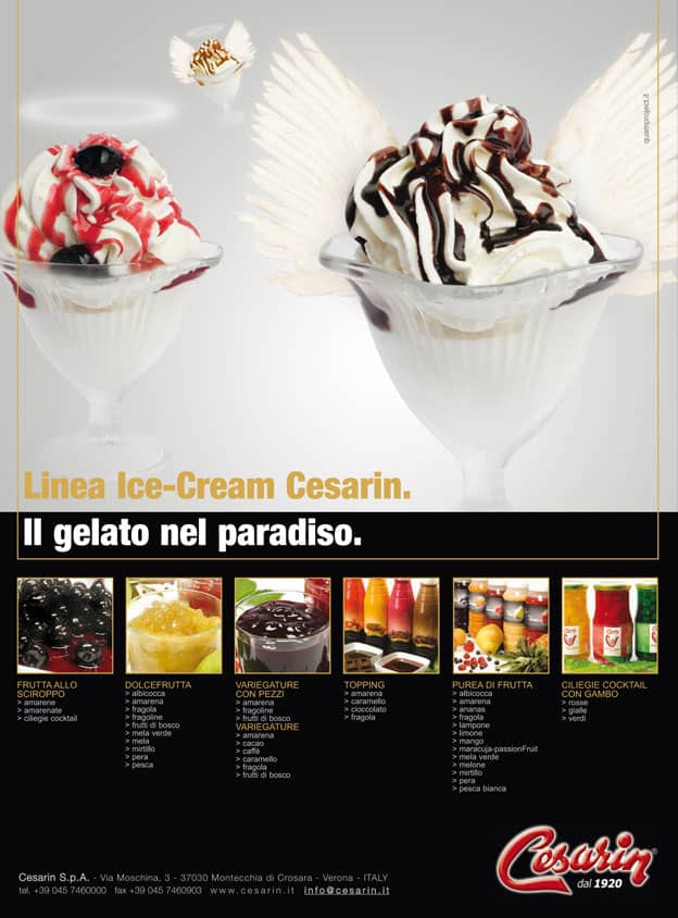 Linea Ice-Cream Cesarin. Il gelato nel paradiso.