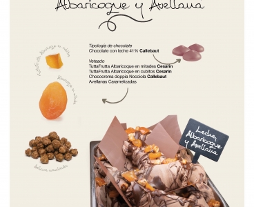 Chocolate con Leche,  Albaricoque y Avellana