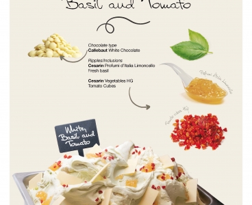 White Chocolate, Basil and Tomato ice-cream - in collaboration with Callebaut