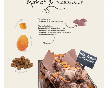 Milk Chocolate,  Apricot & Hazelnut ice cream - In collaboration with Callebaut